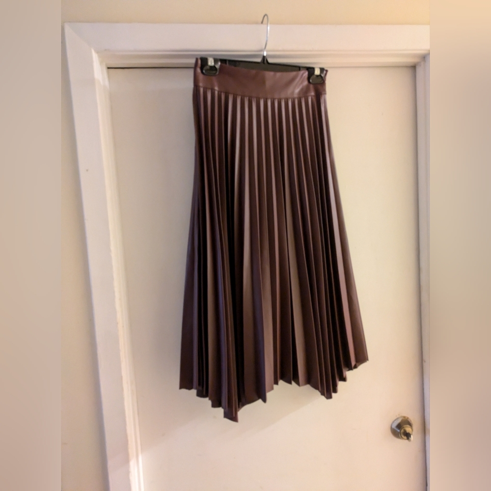 Elegant Brown Pleated Skirt